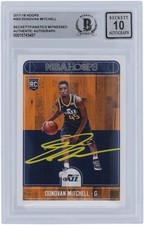 Donovan Mitchell Jazz Autographed 2017-18 Panini Hoops #263 BAS 10 Rookie Card. rookie card picture