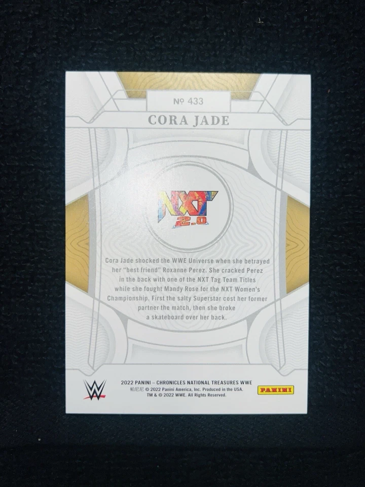 2022 Panini Chronicles WWE CORA JADE National Treasures Holo Gold rookie /10 NXT - Image 3 of 4
