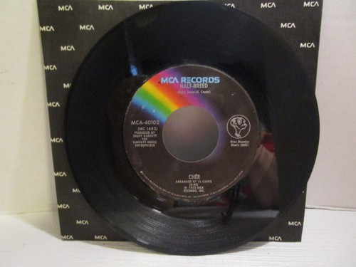 45RPM Cher ~ Half Breed / Melody 1973 VG+ Pop Rock MCA Records - Picture 2 of 4