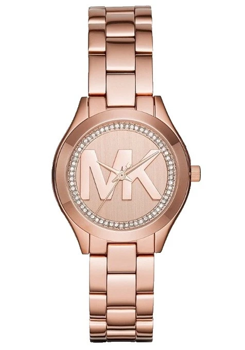 Relojes de pulsera de cuarzo Michael Kors Slim Runway con caja de acero inoxidable