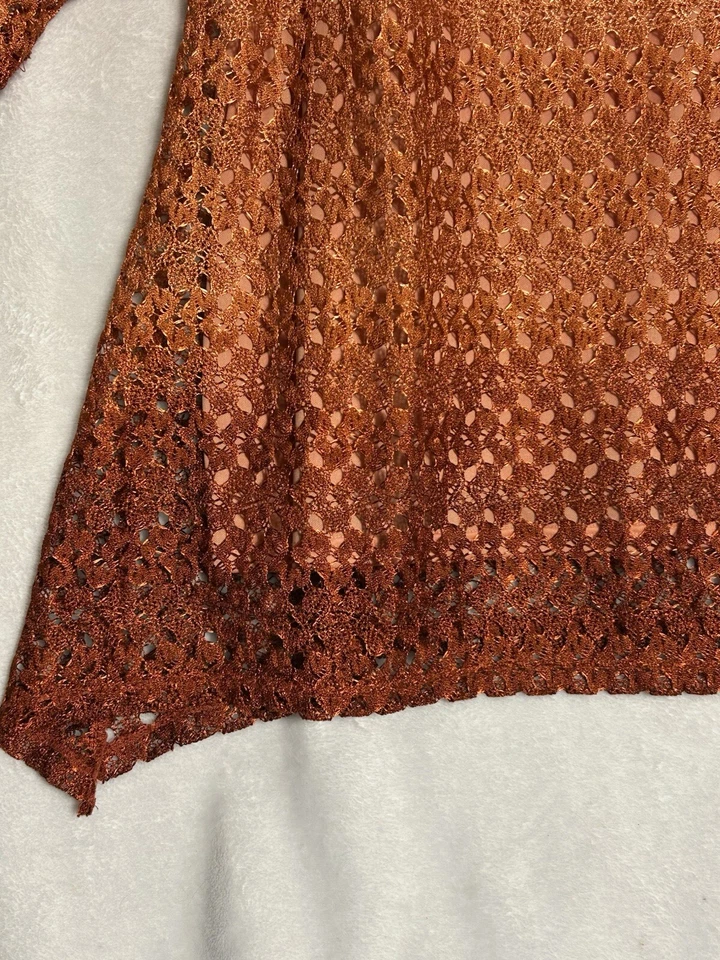 Túnica Kim Rogers Mujer Talla 1X Degradado Naranja Coral Capas Mangas 3/4 (A) Foto 3 de 4