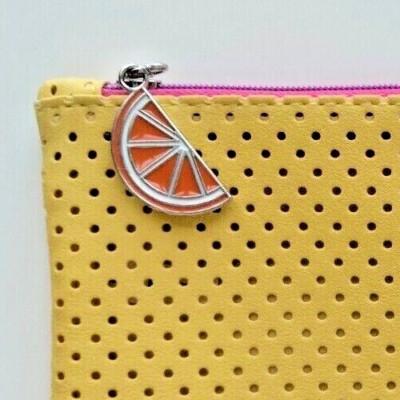 NWOT YELLOW  Ipsy Cosmetic Bag Perforated Vegan Leather