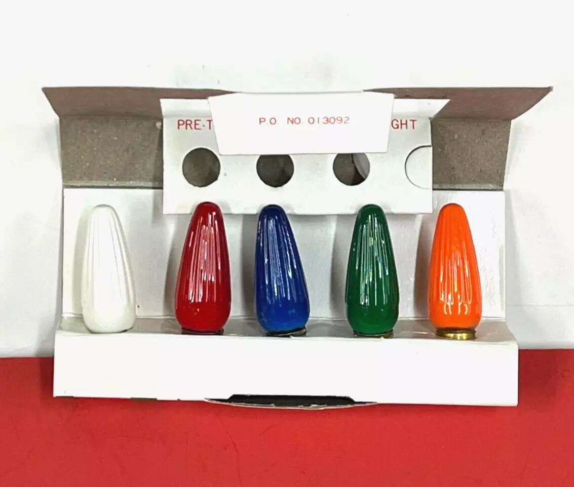 5 PK C6 MULTI Light Bulb VINTAGE 7W Christmas ORIGINAL