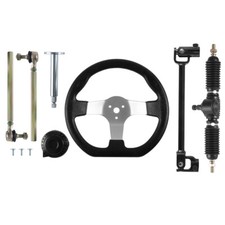 For ATV Go Kart Quad Steering Wheel  Tie Rod  Rack  Adjustable Shaft Kit Set