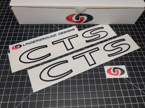 CTS Decals (2pk) Door Rocker Accent Stickers For Cadillac CTS 2.0L Turbo 3.6L V6 - Picture 3 of 3