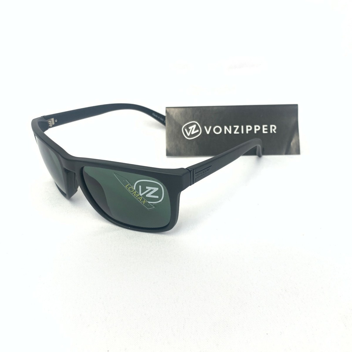 VonZipper Lomax Black Satin (MATTE) Vintage Grey Sunglasses