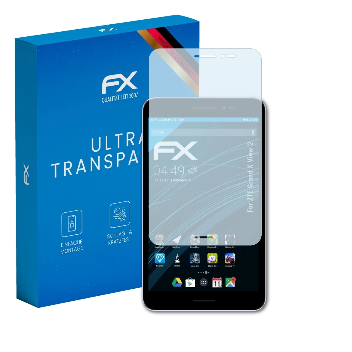 AtFoliX 2x Screen Protector for ZTE Grand X View 2 Protective Clear Film