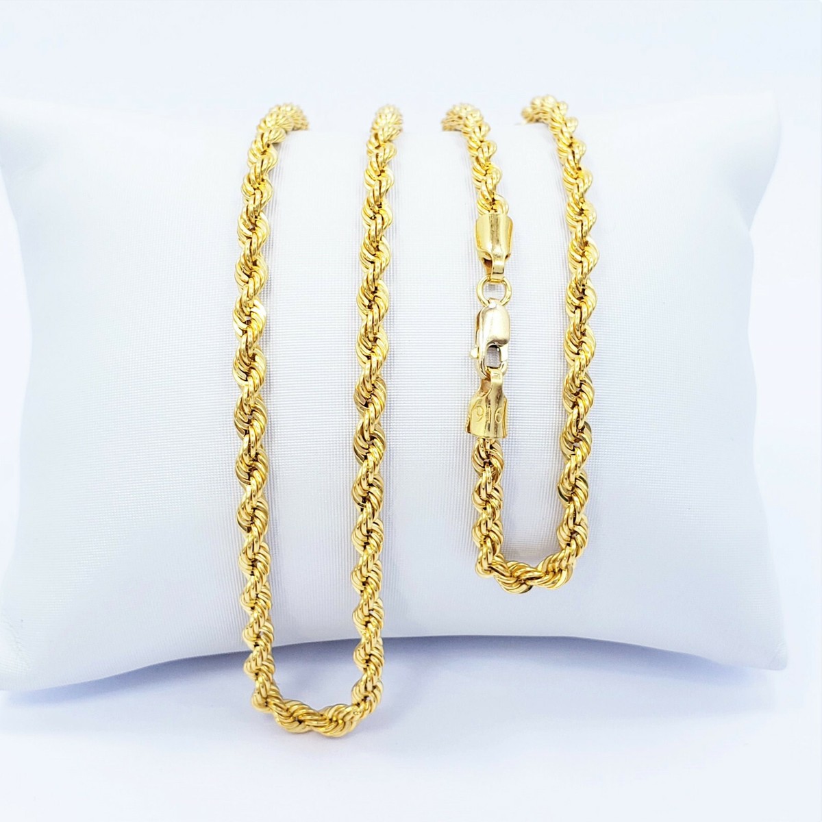 Genuine 22K Gold Rope Chain Necklace Choker Hollow