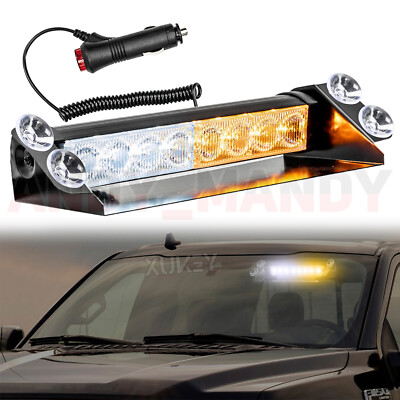 8LED Auto Frontblitzer Blitzlicht Warnleuchte LKW Strobe Licht Weiß GELB 12v-SUV