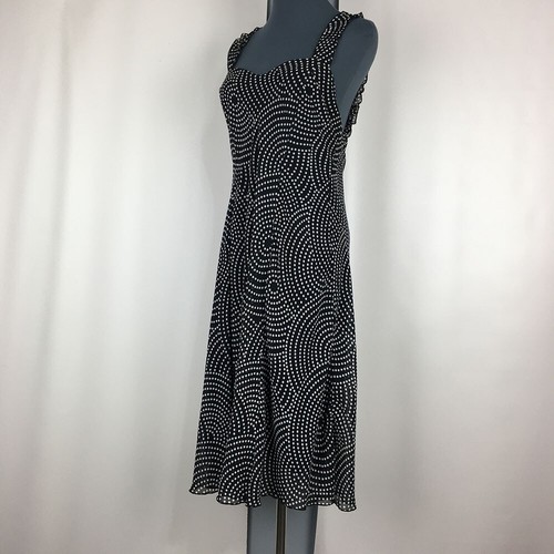 Dressbarn Sheath Dress Women 8 Black Polka Dot Sleeveless Midi Pullover - Picture 4 of 12