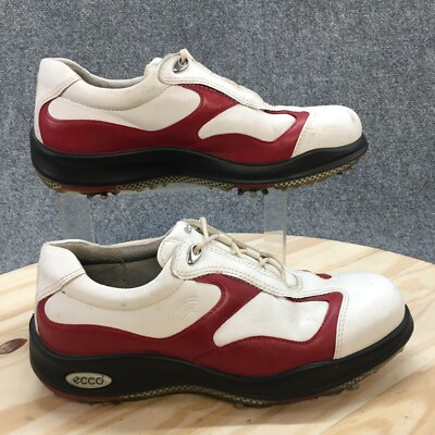 Ecco Sneaker Womens 38 White Hydromax Golf Soft Spike Lace Up Casual Leather
