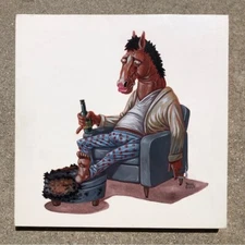 Original Bojack Horseman Jesse Riggle 2017 Acrylic On Panel 10x10 Painting + COA