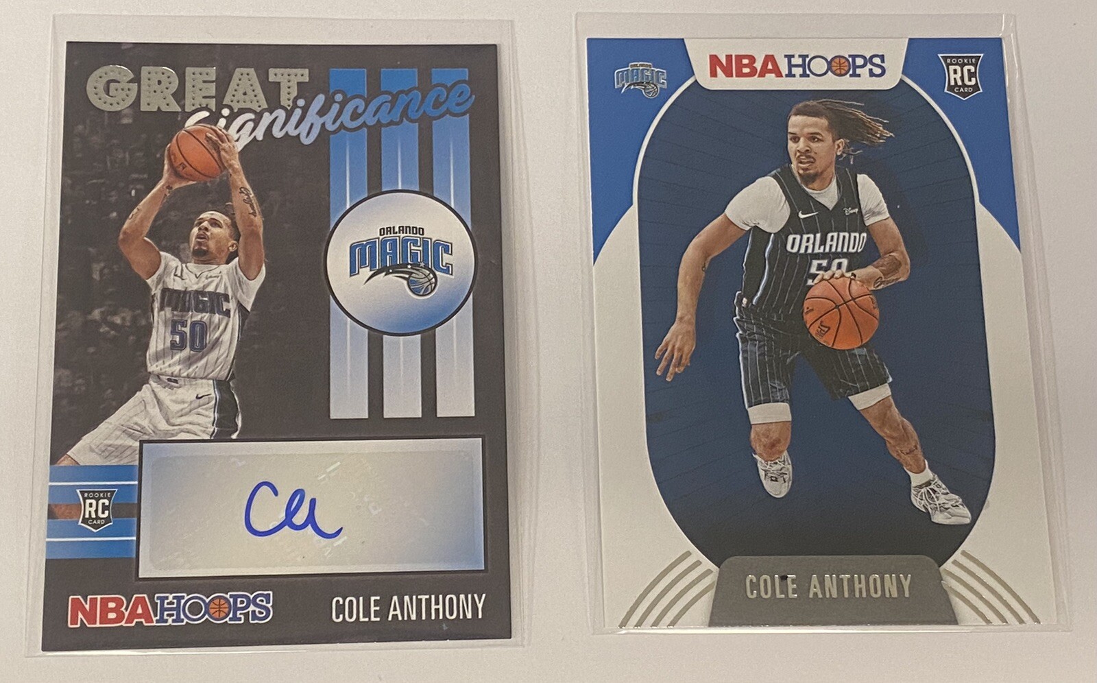 COLE ANTHONY 2020-21 PANINI HOOPS GREAT SIGNIFICANCE ROOKIE AUTO #GS-CAN RC