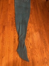 Mermaid tail/knit blanket /turquoise