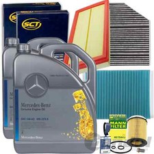 Produktbild - INSPEKTIONSPAKET+ORIGINAL 5W40 ÖL für MERCEDES W/S 205 213 A/C 238 GLC X/C 253