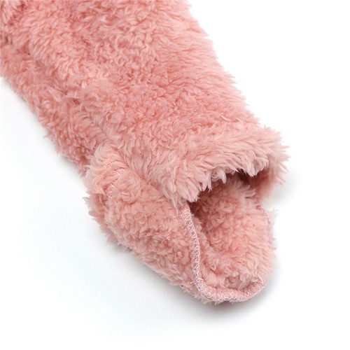 Newborn Infant Baby Girls Boys Fleece Bear Hooded Footed Romper Jumpsuit Clothes - Bild 10 von 13