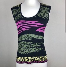 Cache  Multicolor Animal Print Sleeveless Knit Top Size Medium