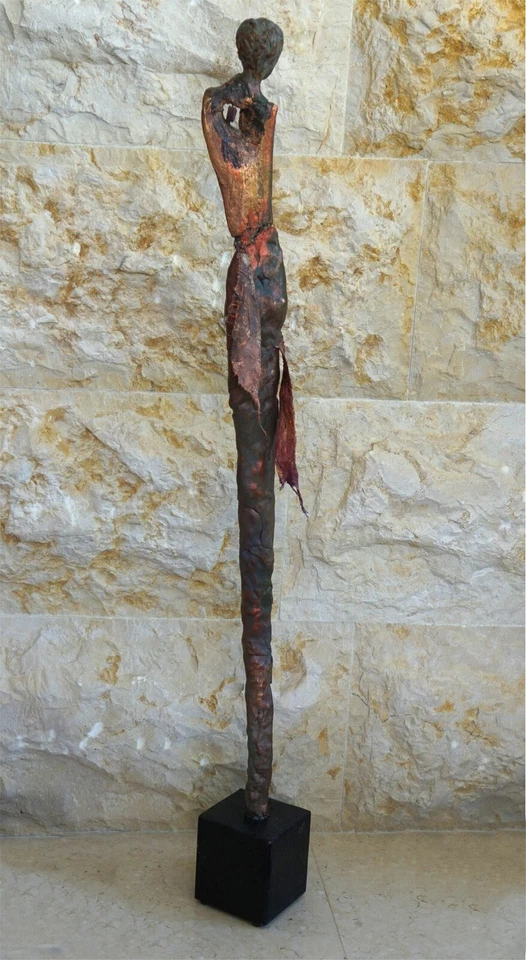 LIN CHRISTOPHER Secretos del Alma Escultura Madera Maché 35" Firmada Foto 4 de 4