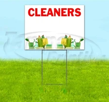 CLEANERS 18x24 Yard Sign WITH STAKE Corrugated Bandit USA BUSINESS SERVICE