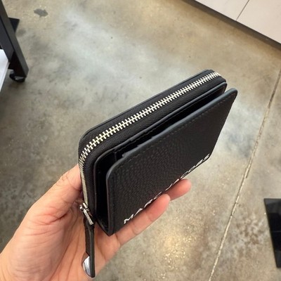 Marc Jacobs 4S5SMP078S01 Mini Compact Wallet Pebbled Leather Black