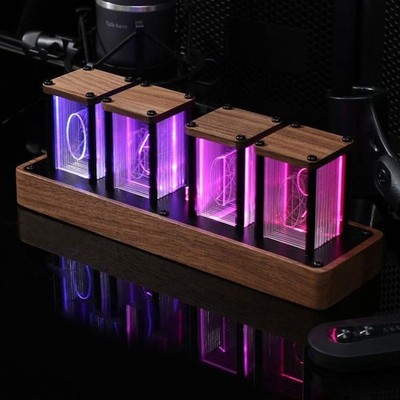 Retro Nixie Tube Clock RGB Full Color Pseudo Glow Tube Clock Support WiFi Timing