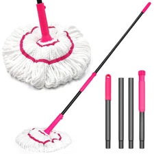 Self Wringing Twist Mop for Floor Cleaning, Upgraded 18-inch Wide Microfiber ...