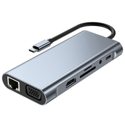 2X(11-In-1-Typ-C-Dock, USB-Hub 3.0, Splitter, Multiport-Adapter, 4K, -Kompa4409