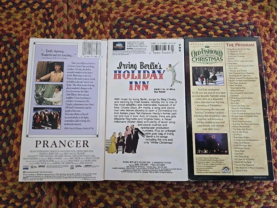 Readers Digest : An Old Fashioned Christmas, Prancer, Holiday Inn (VHS, Lot Foto 2 de 2
