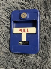 Sigcom Blue Fire Alarm Pullstation Unmarked No Key Untested