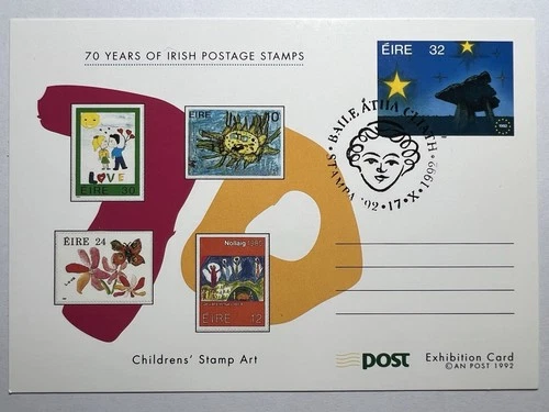 Ireland 1992 Post Office 70 Years Anniversary of Irish Stamps Exhibition STAMPA