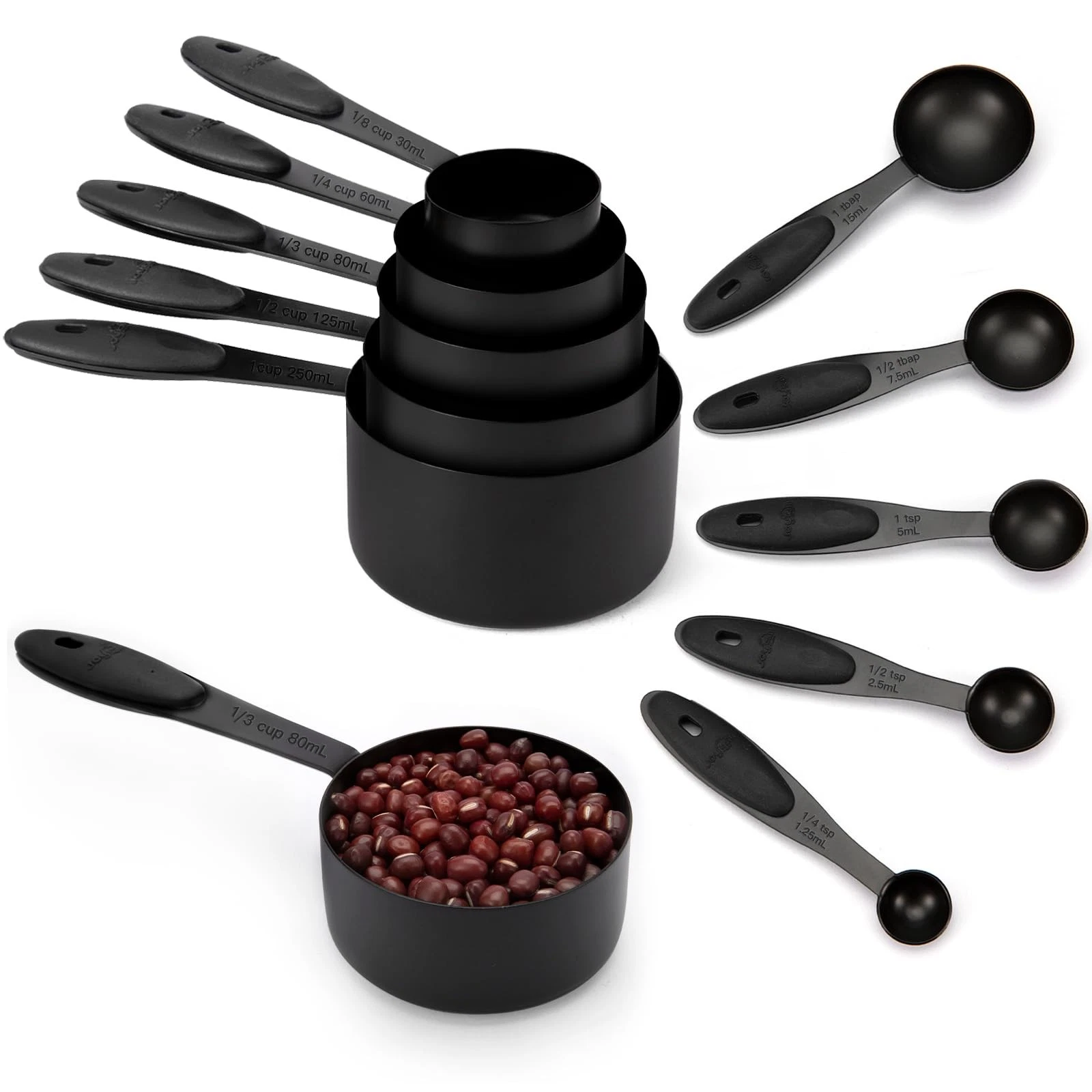 Measuring Cups and Spoons Set of 10 Piece, Stainless Steel Measuring Cups wit...