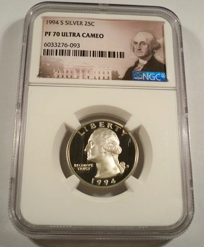 1994-S 25c SILVER NGC PF70UCAM WASHINGTON QUARTER PROOF ULTRA CAMEO PR 70 DC