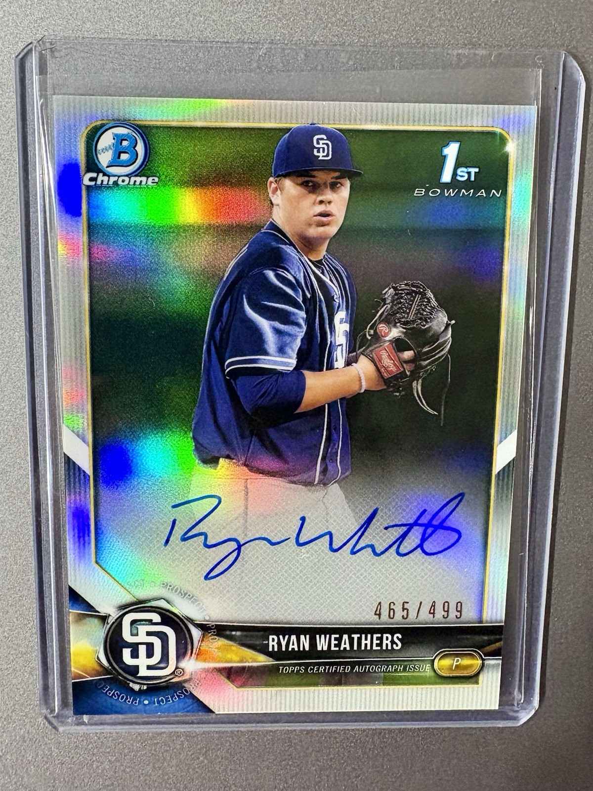 2018 Bowman Chrome Draft Pick Ryan Weathers Refractor Auto Autograph /499 