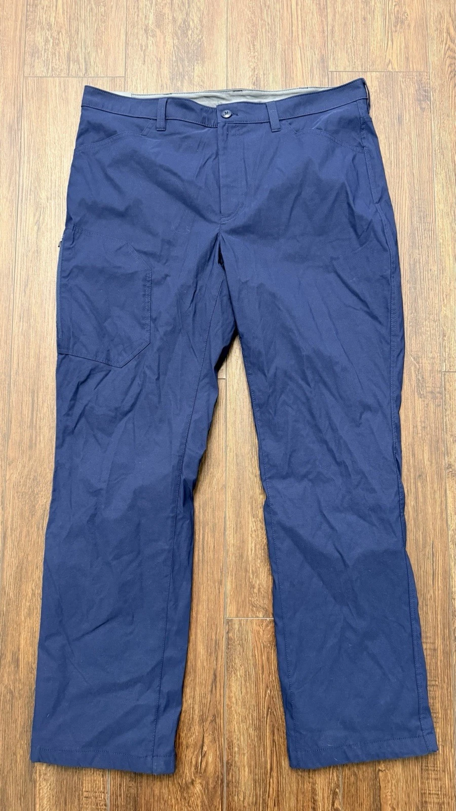 Eddie Bauer Fleece Lined Tech Nylon Hiking Pants Mens Sz 38x32 Blue NWT