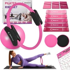 Pilates Ring Set W/ Resistance Bands Set Pilates Ball Sliding Disks   Workout