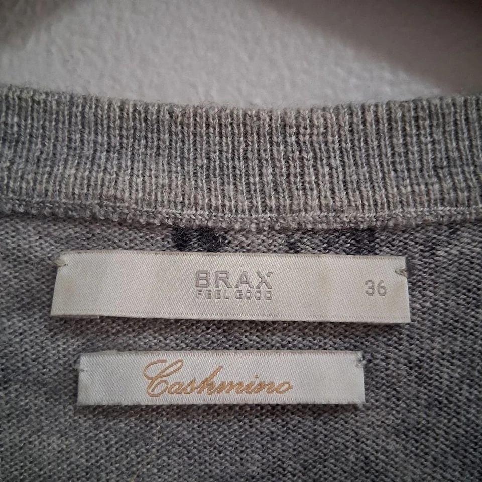 Cárdigan Suéter Brax Feel Good Cashmino Pluma Pavo Real Pequeño 36 Lana Cachemira Foto 2 de 4