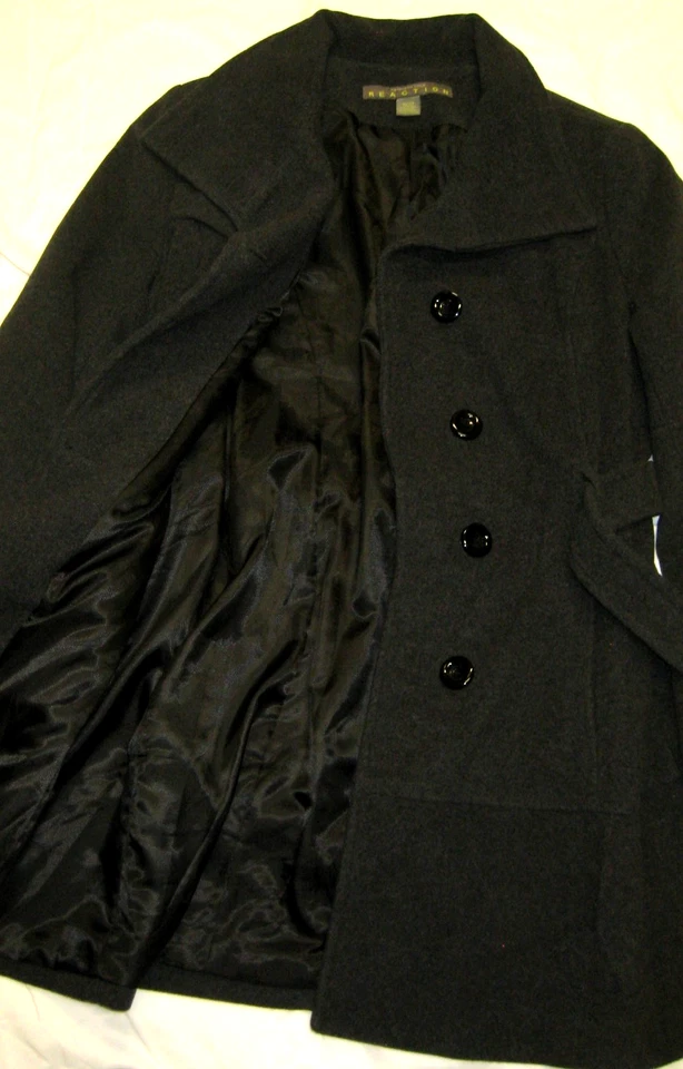 MEN'S PRE OWNED KENNETH COLE REACTION XL WOOL PEA COAT - Image 2 of 4