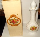 Vintage Avon Milk White Hobnail Bud Vase with Stopper Roses Empty