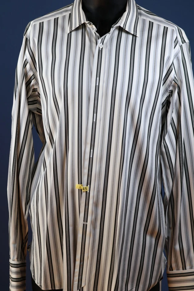 Ralph Lauren Purple Label Men’s Stripe French Cuff Dress Shirt 16.5 Chest 48" - Image 2 of 4