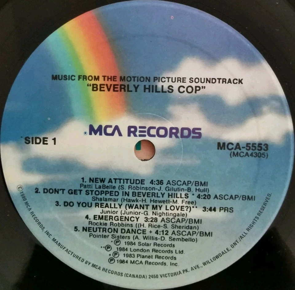 Vinyl LP Beverly Hills Cop Soundtrack VG+ MCA-5553 Canada Sountrack Pop Rock - Image 3 of 4