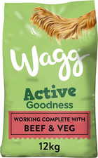 Wagg Active Goodness Complete Dry Adult Dog Food Beef & Veg 12Kg - for All Activ 1.04 per kilo