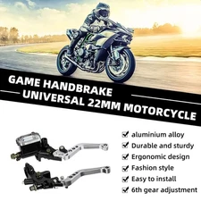 Universal 7/8'' Motorcycle CNC Brake Clutch Master Cylinder Reservoir Lever Set