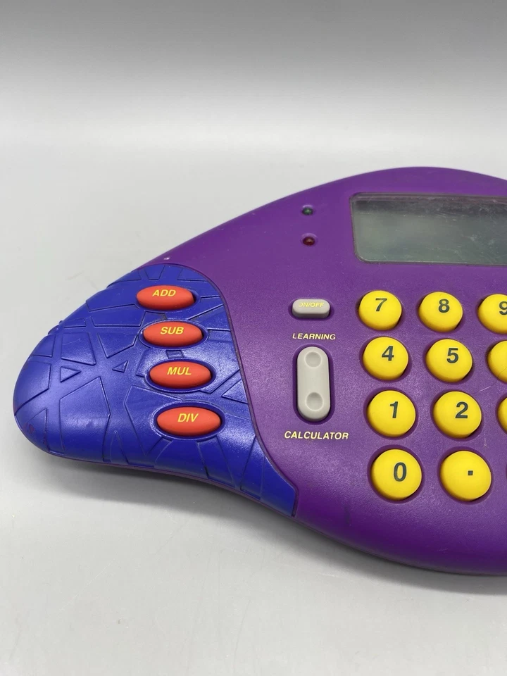 TESTED Math Shark Electronic Handheld Educational Learning System EI-8490 Purple - Image 2 of 4