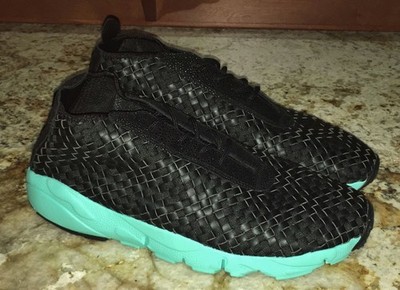NIKE Air Footscape Desert Chukka Woven Black Hyper Turq Casual Shoes New Mens 13
