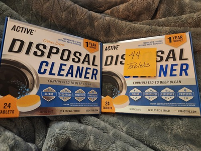 #ad Lot of 2 Garbage Disposal Cleaner Deodorizer Tablet 24 Pack Citrus Scent $48.00