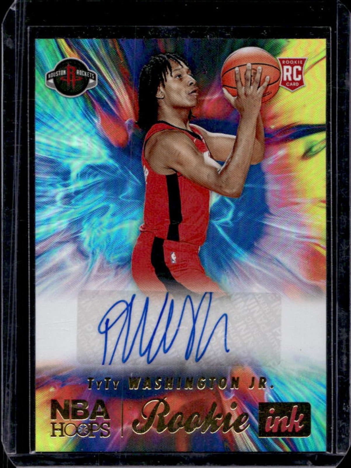 2022-23 Panini Hoops TyTy Washington Jr. Rookie Ink RC Auto #RI-TYW Rockets
