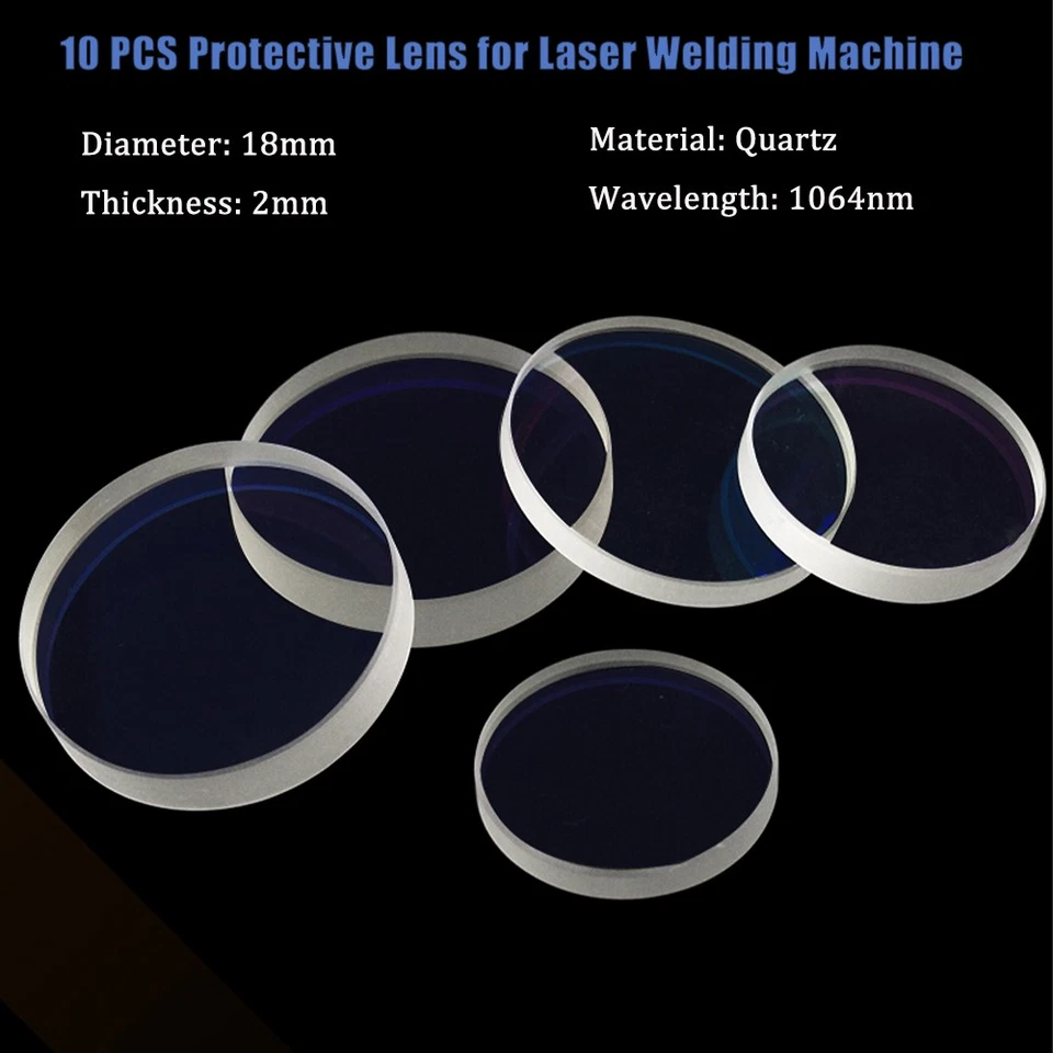 CNCZONE 10pcs Protective Lens For Fiber Laser Welding/Cutting/Cleaning Machine D18 * T2