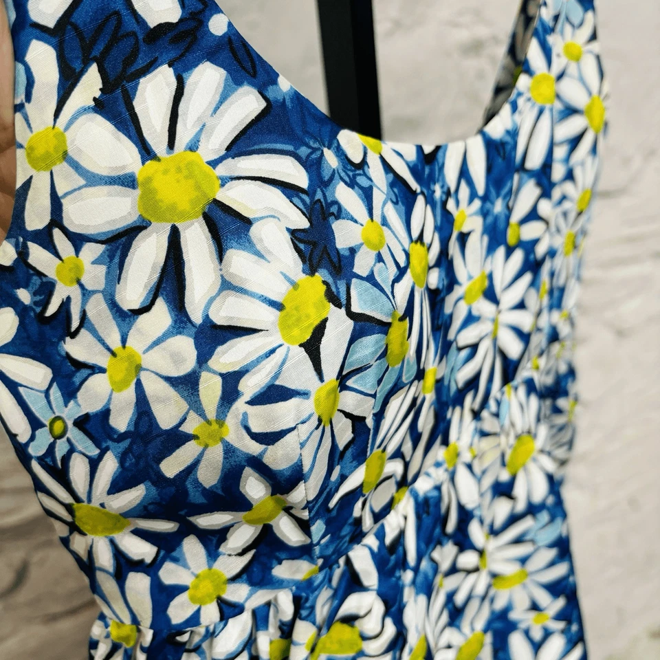 Mono Vogue Paris De Colección Años 60 Estampado Margarita Floral Halter Pierna Ultra Ancha Sin Mangas Foto 3 de 4