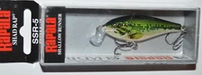 rapala shad rap ssr-5 bb 2" 3/16oz 3'-6' shallow running crankbait baby bass