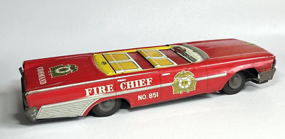 Vintage Taiyo Ford Tin Metal Fire Chief Car Command No. 851 Made in Japan